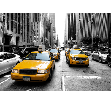 New york taxi new york skyline mural - TenStickers