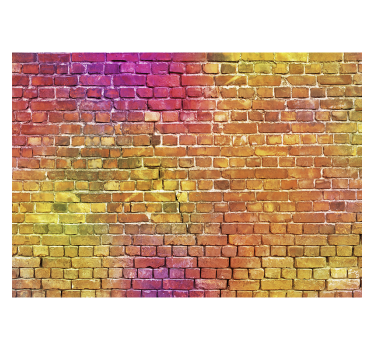 Tapet modern de artă din cărămidă colorată - TenStickers