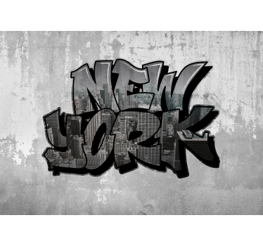 Graffiti cu vedere la oraș tapet mural new york - TenStickers