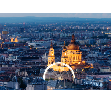 Fototapet de oraș peisajul nocturn istoric al budapestei - TenStickers