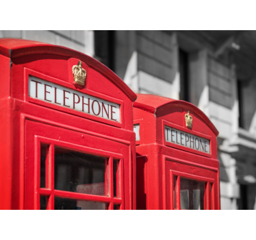 Fototapet Londra cabine telefonice roșii emblematice - TenStickers
