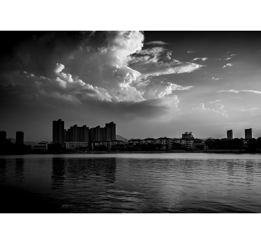Fototapet de oraș orizont urban reflecție - TenStickers