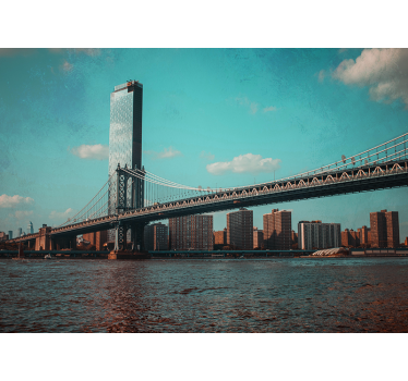 Fototapet New York perspectivă asupra podului brooklyn - TenStickers