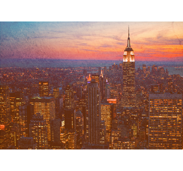 Fototapet de oraș apus de soare empire state - TenStickers