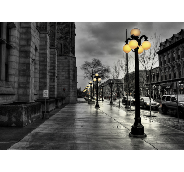 Fototapet de oraș peisaj nocturn urban - TenStickers