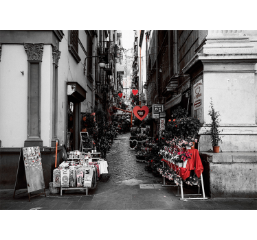 Fototapet de oraș flori de stradă fermecătoare - TenStickers