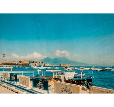 Fototapet de oraș perspectivă asupra litoralului din napoli - TenStickers
