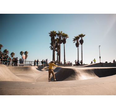 Fototapet de oraș skateboarding lângă ocean - TenStickers