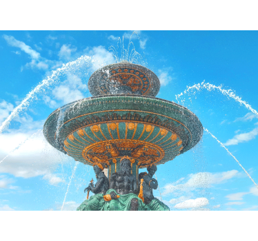 Fototapet de oraș sculptură de fântână maiestuoasă - TenStickers