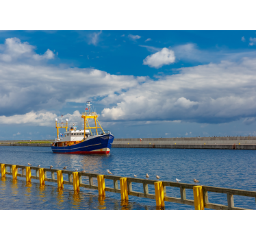 Fototapet mare port de pescuit - TenStickers