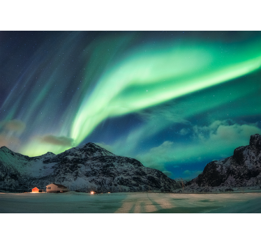 Aurora boreală în fototapetmurale de iarnă - TenStickers