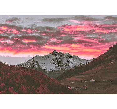 Muntele fototapet apus de soare uimitor - TenStickers