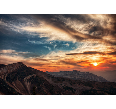 Muntele fototapet apus de munte grandios - TenStickers