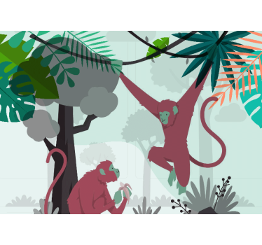 Culori pastelate jungla design mural - TenStickers