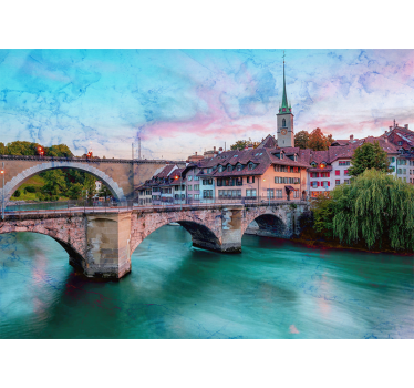 Fototapet de oraș vedere de pe podul din berna - TenStickers