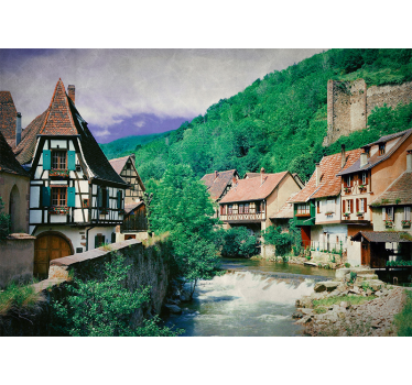 Fototapet de oraș pitoresc sat fluvial - TenStickers