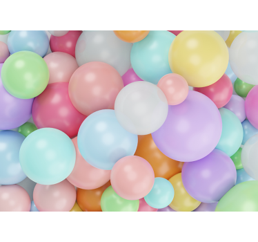 fototapet3d pentru copii cu baloane pastel colorate - TenStickers