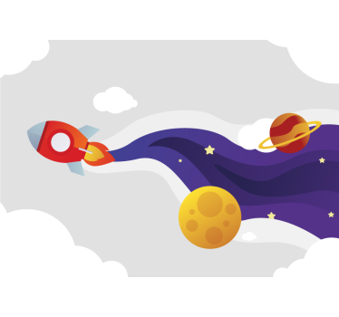 Desene animate lansarea rachetei in spatiu fototapetcopii - TenStickers