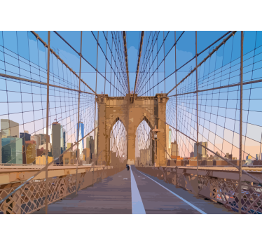 Fototapet de oraș vedere spre podul brooklyn - TenStickers