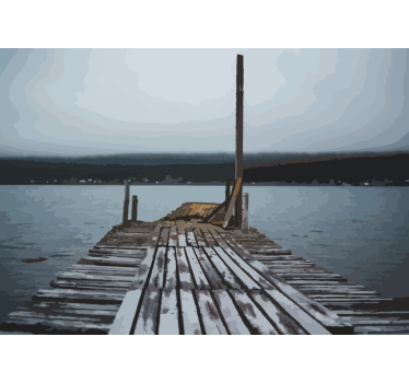 Fototapet peisaje ponton la lac liniștit - TenStickers