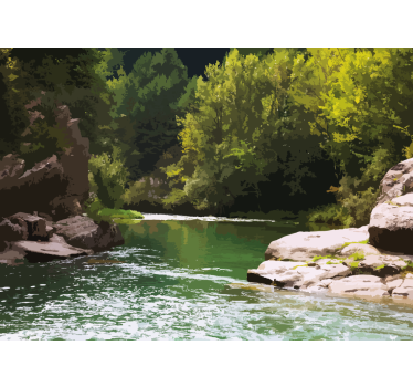 Fototapet natura peisaj de apă senină - TenStickers