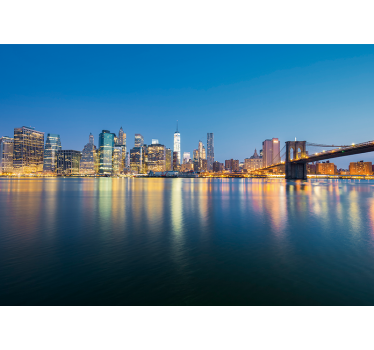 Fototapet new york silueta urbană brooklyn bridge - TenStickers