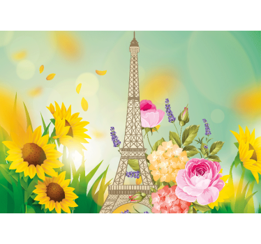 Fototapet paris flori de la turnul eiffel - TenStickers