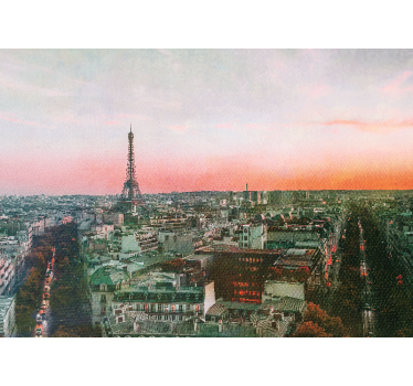 Fototapet paris apus de soare la turnul eiffel - TenStickers