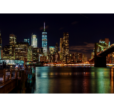 Fototapet new york peisaj nocturn manhattan - TenStickers