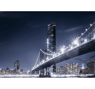 Fototapet new york vedere nocturnă pod brooklyn - TenStickers