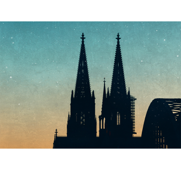 Fototapet de oraș turnuri catedrale siluete - TenStickers