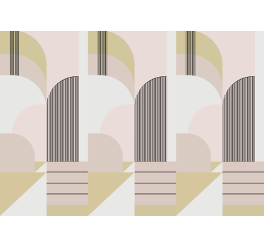 Fototapet modern cu motive geometrice arcuite - TenStickers