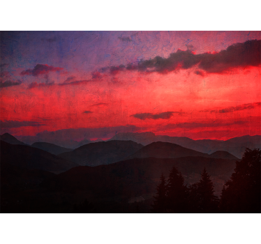 Muntele fototapet apus dramatic de munte - TenStickers