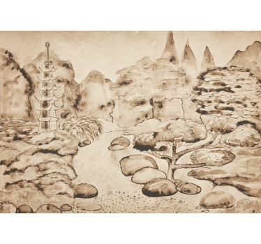 Tapet mural cu stil modern "grădină japoneză" - TenStickers
