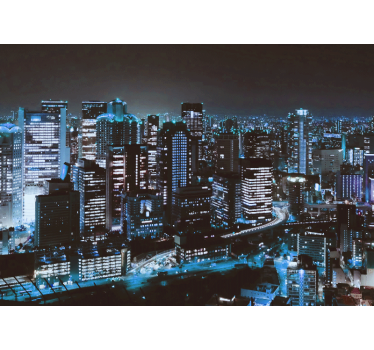 Fototapet de oraș peisaj urban nocturn - TenStickers