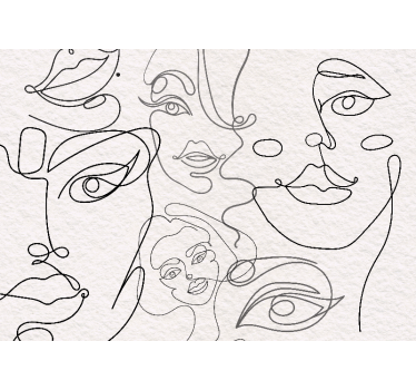 Fețe minimaliste lineart căsătorie imagine de fundal - TenStickers