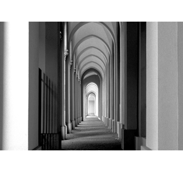Fototapet de oraș cu perspectivă de arcadă arhitecturală - TenStickers
