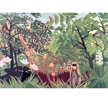 Tapet mural tropical vintage jungla gradina padure - TenStickers