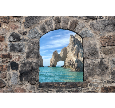 Fototapet mare vedere cu arc stâncos - TenStickers