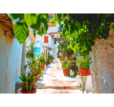 Tapet mural vechi de stradă mediteraneană - TenStickers