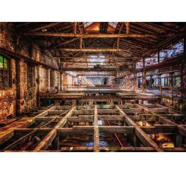 Fototapet de oraș spațiu industrial abandonat - TenStickers