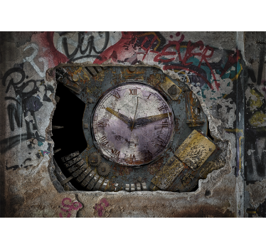 Tapet mural industrial de epocă gri ciment modern - TenStickers