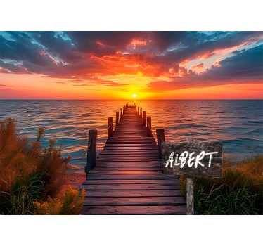 Fototapet pentru tineret numele semnului căii apusului - TenStickers