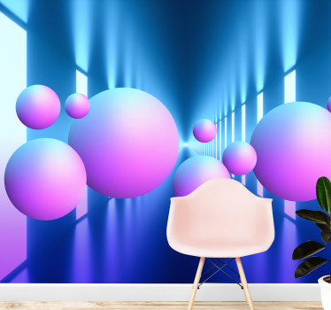 3d bile plutitoare în tonuri luminoase mural tapet 3d mural - TenStickers