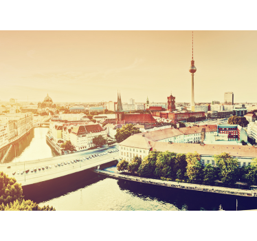 Vedere pe perete mural din orașul berlin - TenStickers