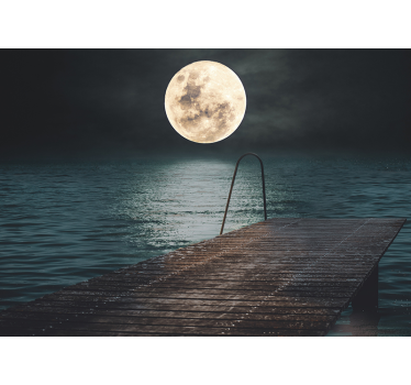 Luna plină în peisajul mării peisaj de mare - TenStickers