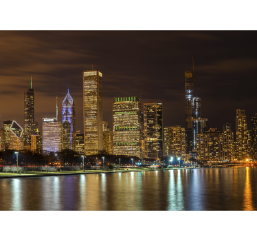 Noapte de chicago cu lac michigan lac - TenStickers
