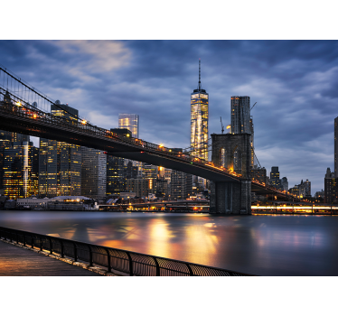 New york city lumini oraș mural - TenStickers