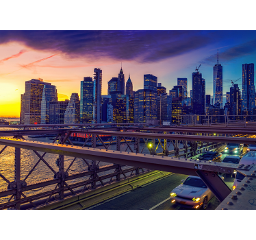 Apus de soare new york city bridge mural - TenStickers
