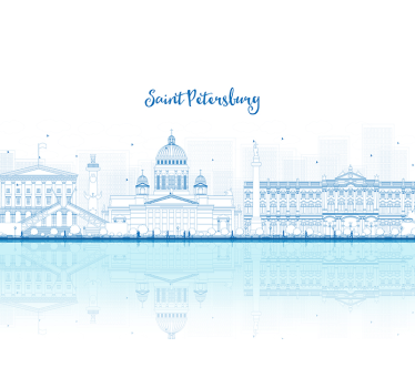 Fototapet de oraș orizontul orașului sankt petersburg - TenStickers